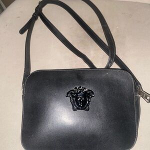 Versace Black Leather Crossbody Bag